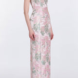 Odessa Light Pink Brocade Column Gown