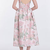 Apple Light Pink Brocade Corset Midi