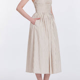 Leia Striped Halter Midi Dress