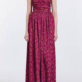 Anastasia Floral Ruched Halter Gown