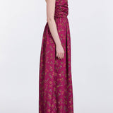 Anastasia Floral Ruched Halter Gown