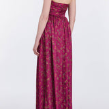 Anastasia Floral Ruched Halter Gown