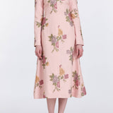 Gretel Cross Stitch Linen Midi Dress