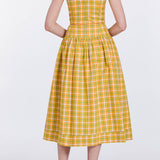 Giorgia Saffron Plaid Midi Dress