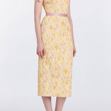 Acacia Belted Daisy Brocade Corset Dress