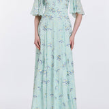 Charlotte Pansy Flutter Sleeve Gown