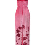 Solange Metallic Pink Floral Ombre Gown