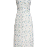 Numa White Floral Ikat Corset Midi Dress