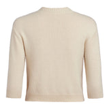 Posy Off White Sweater With Floral Beaded Patches