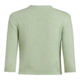 Posy Pistachio Sweater With Floral Beaded Patches