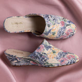 Larroudé x Markarian Venice Wedge In Watercolor Floral Ikat