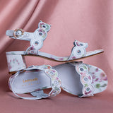 Larroudé x Markarian Florence Broderie In Blue Floral Ikat