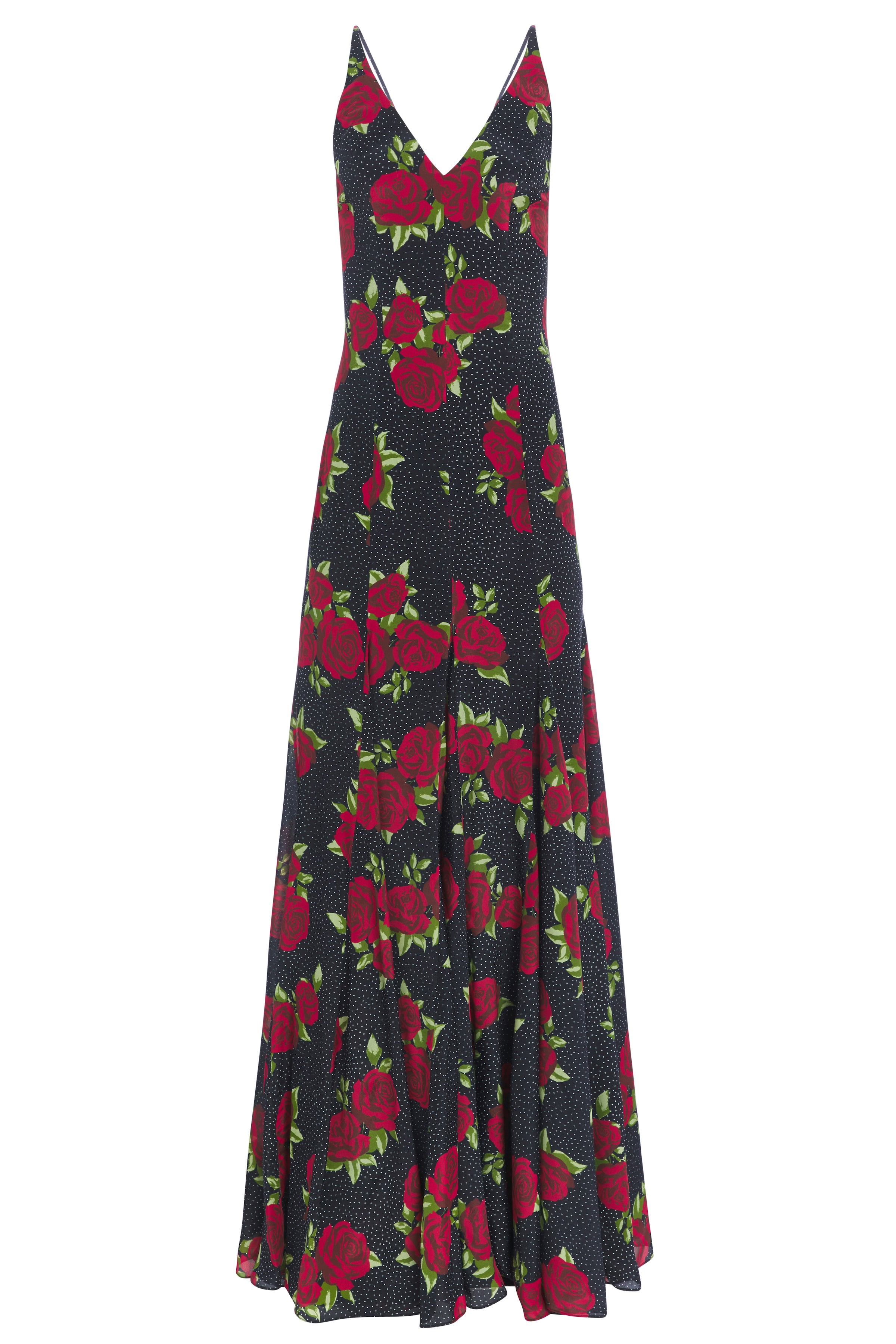 Marilyn Rose Print Backless Gown