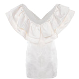 Lisette Ruffle Sleeve Mini Dress with Floral Appliqués