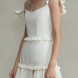 Arabella Ivory Moire Faille Gown