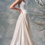 Aura White Silk Gown