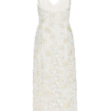 Bianca Beaded Lace Shift Dress With Side Slit