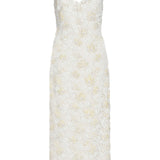 Bianca Beaded Lace Shift Dress With Side Slit