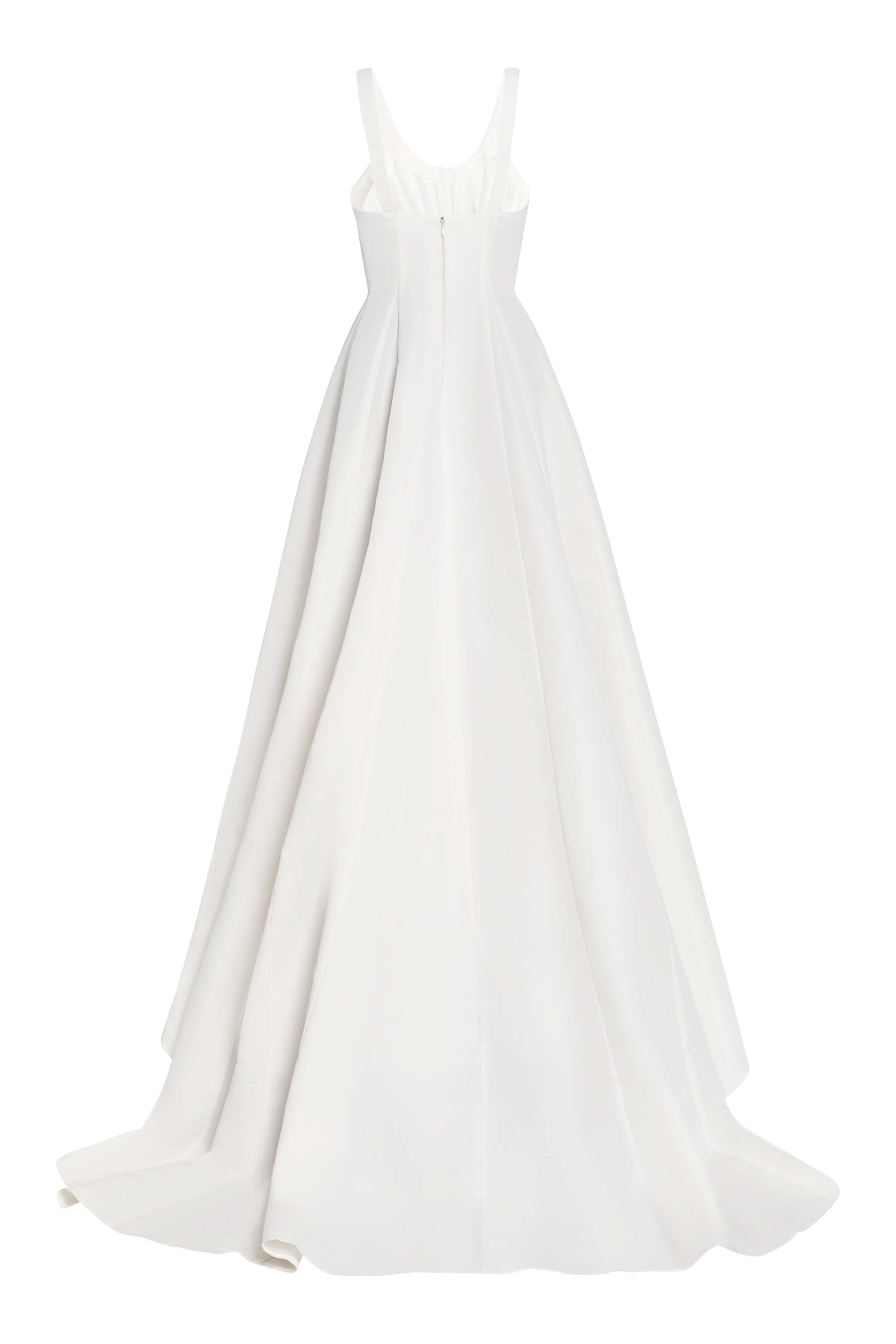 Guinevere White Silk Paneled Gown