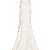 Luisa Off-The-Shoulder White Floral Jacquard Gown With Puff Sleeves