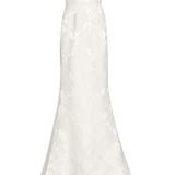 Luisa Off-The-Shoulder White Floral Jacquard Gown With Puff Sleeves