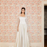 Wren White Satin Off-The-Shoulder Gown
