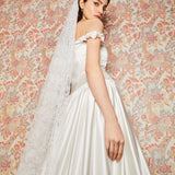 Elaine Cathedral White Lace Veil