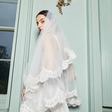 Maureen Circle Veil With Lace Edging