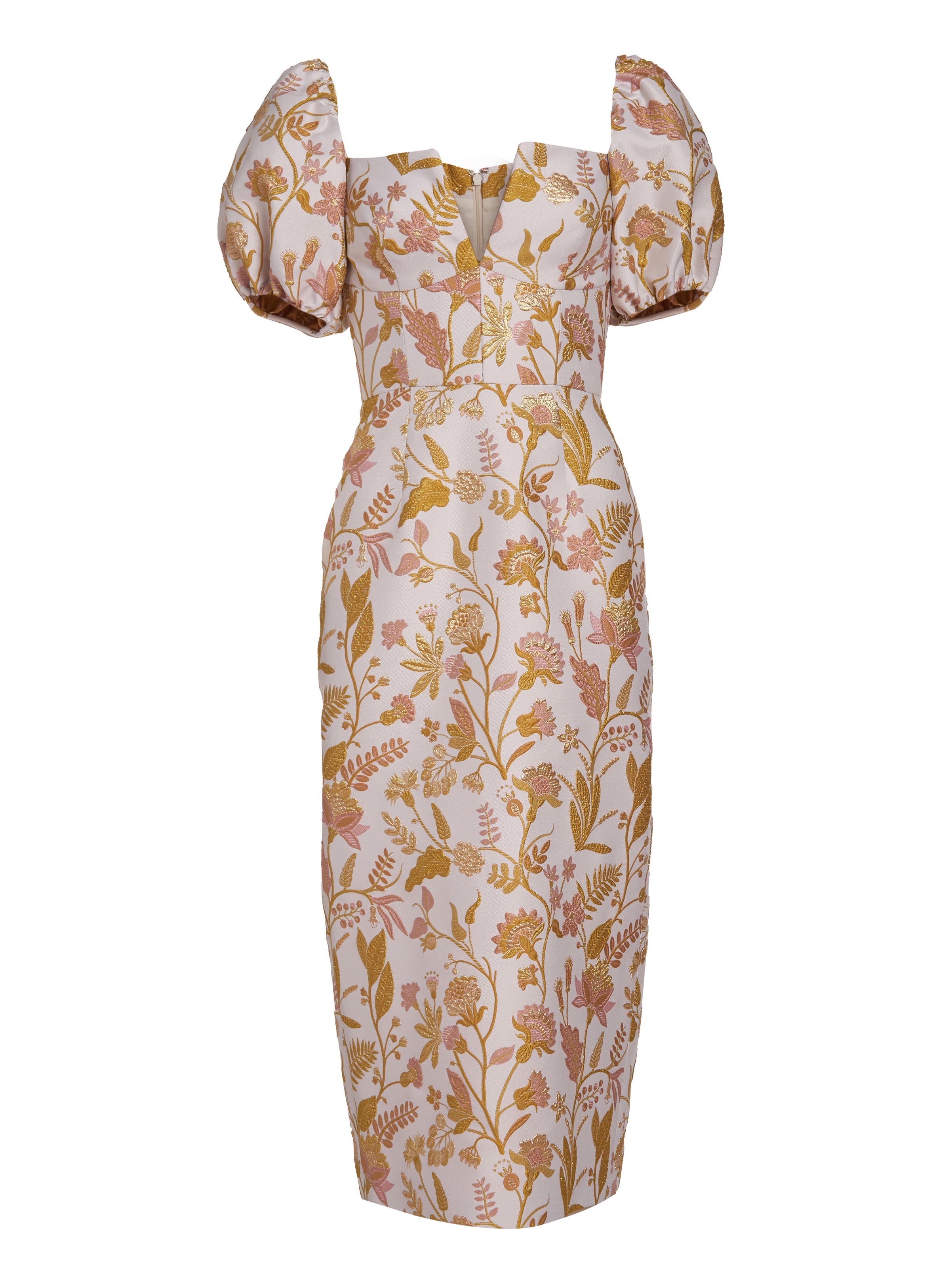 Yvette Floral Brocade Midi Dress