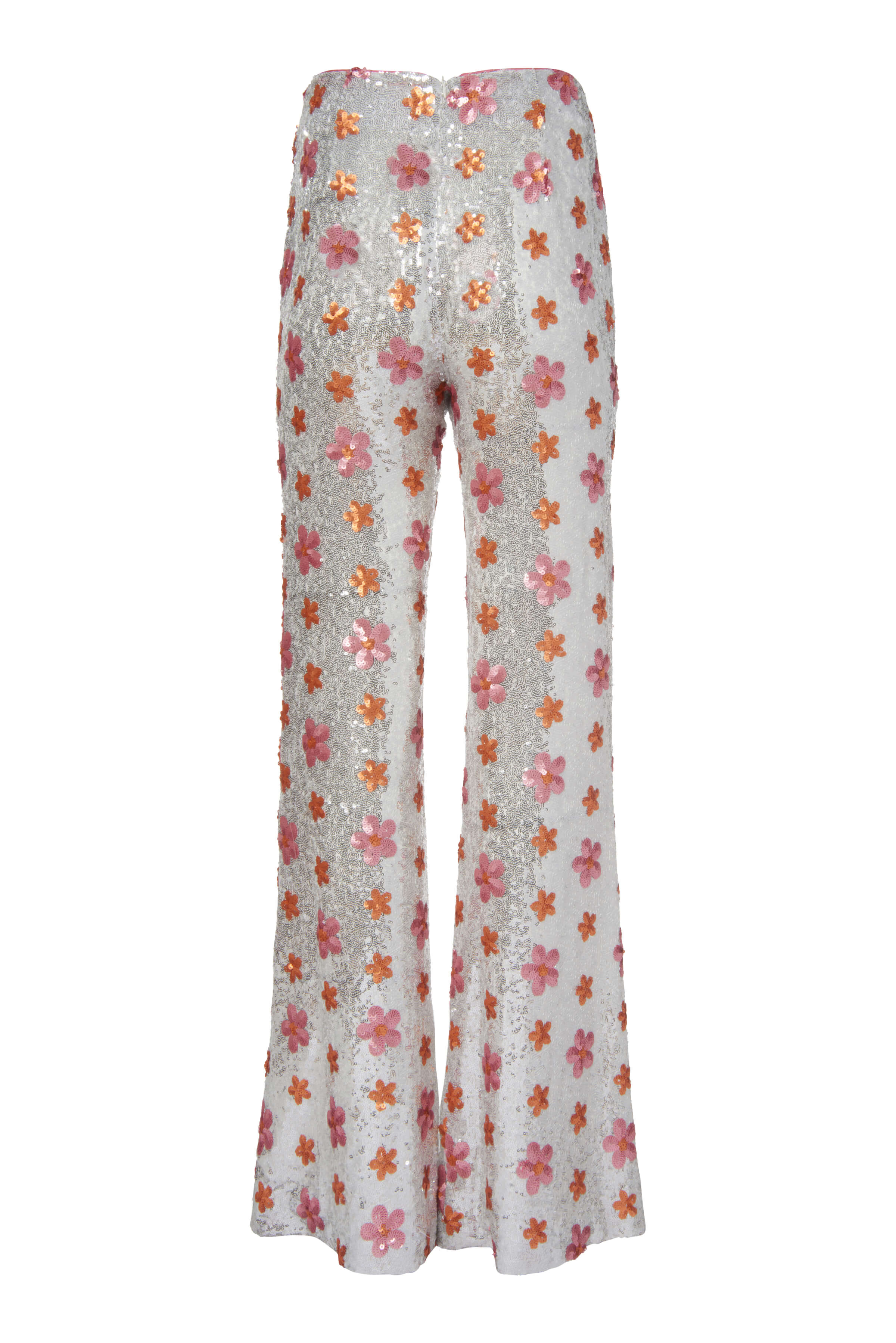 Ines Silver Sequin Floral Pant