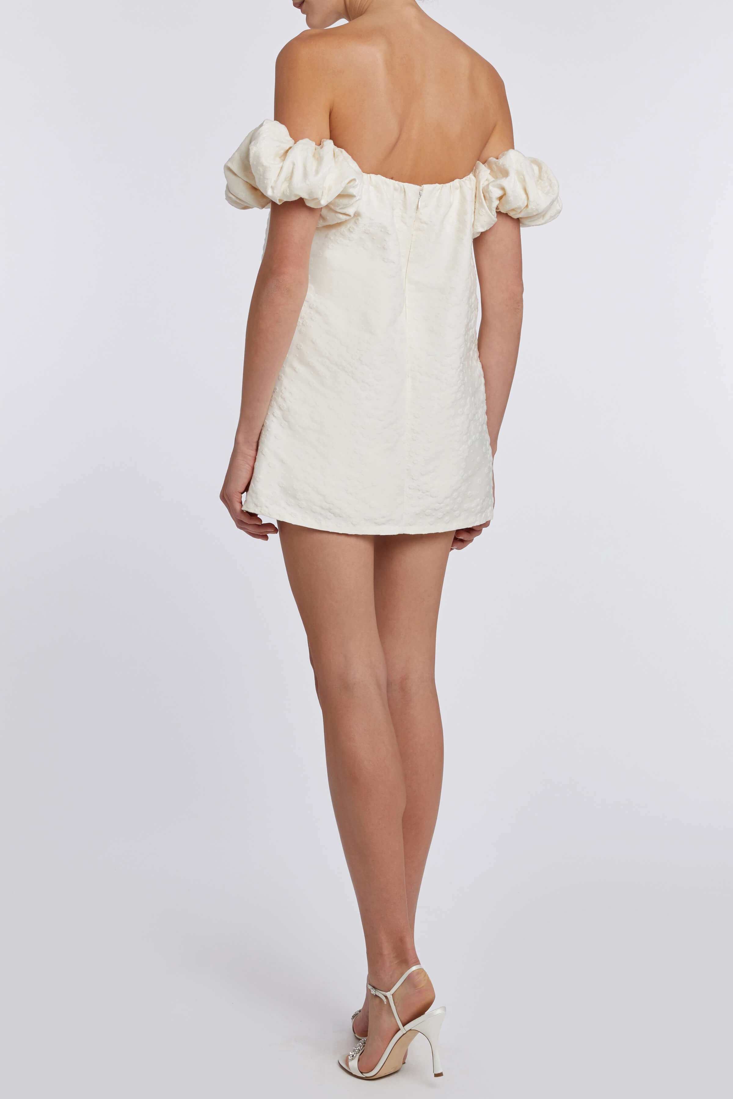 Brigitte Ivory Daisy Brocade Mini Dress