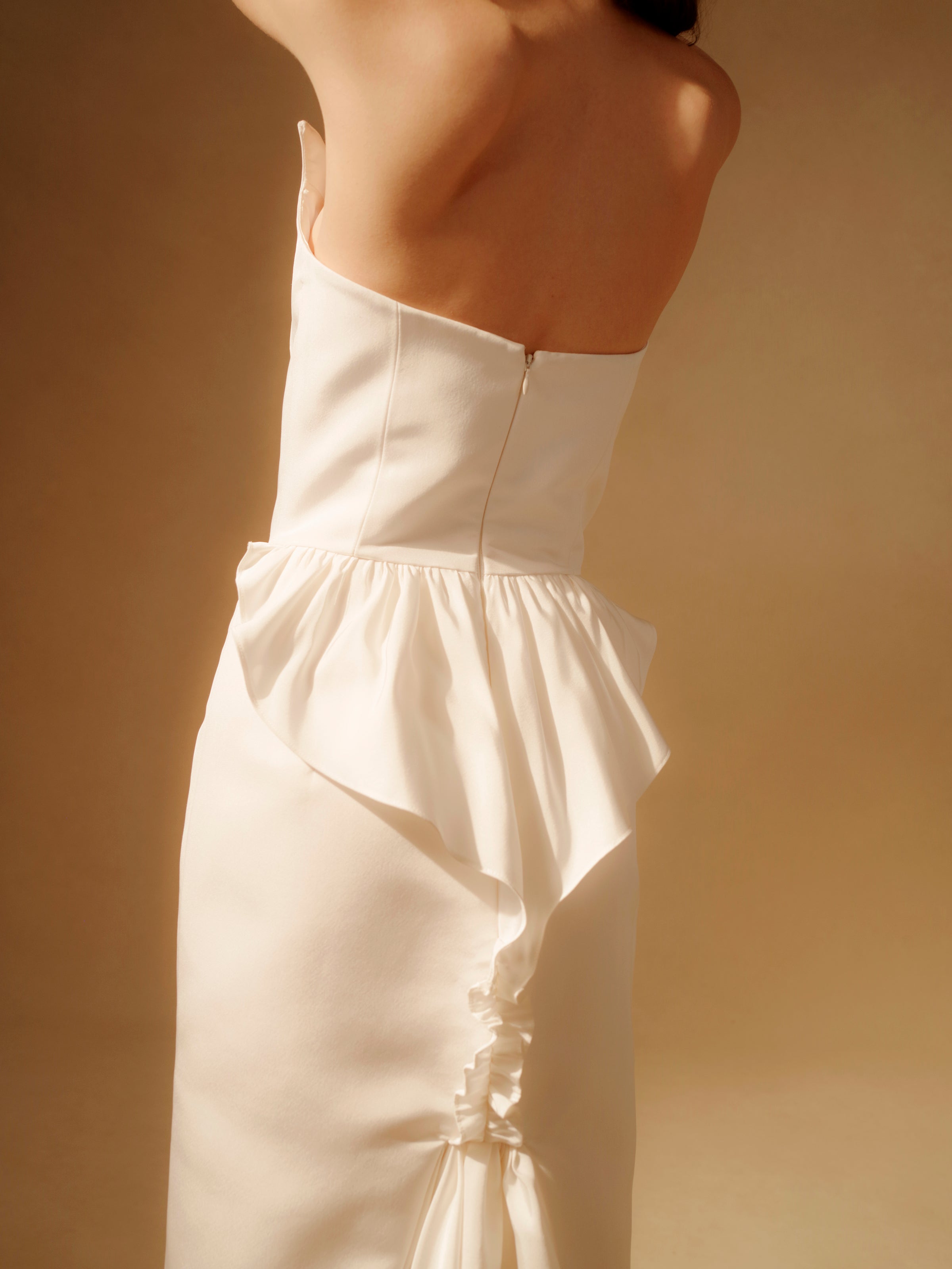 Lottie Off White Silk Dress