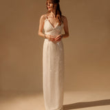 Isabel White Sequin Gown