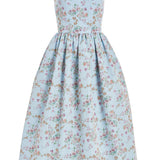 Apple Blue Ikat Floral Corset Dress