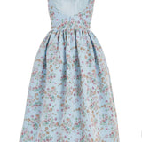 Apple Blue Ikat Floral Corset Dress