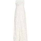 Sophia White Lace Halter Gown