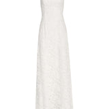 Sophia White Lace Halter Gown