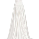 Wren White Satin Off-The-Shoulder Gown