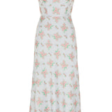Serafina Blue Floral Corset Dress