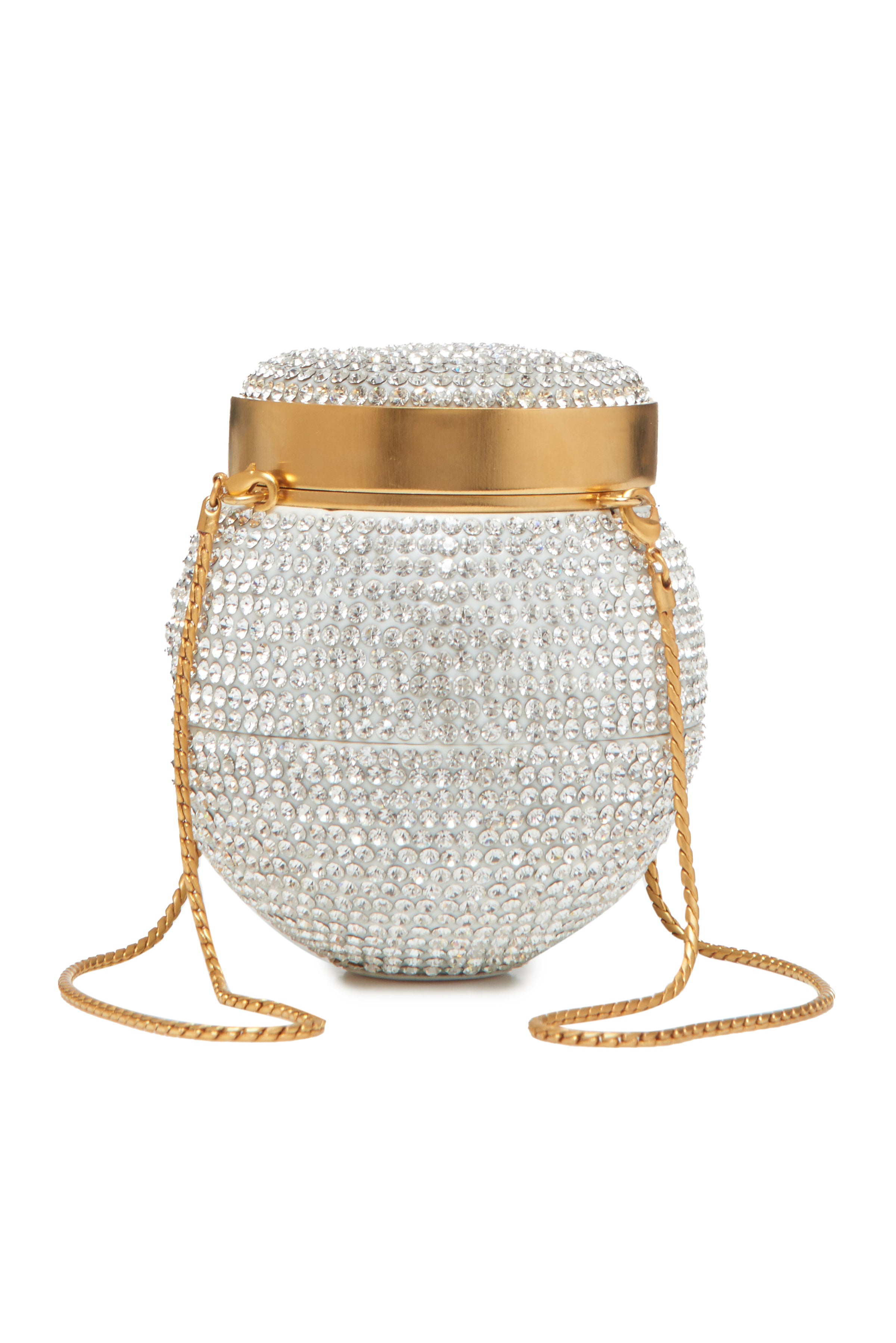 May Crystal and Gold Round Clutch