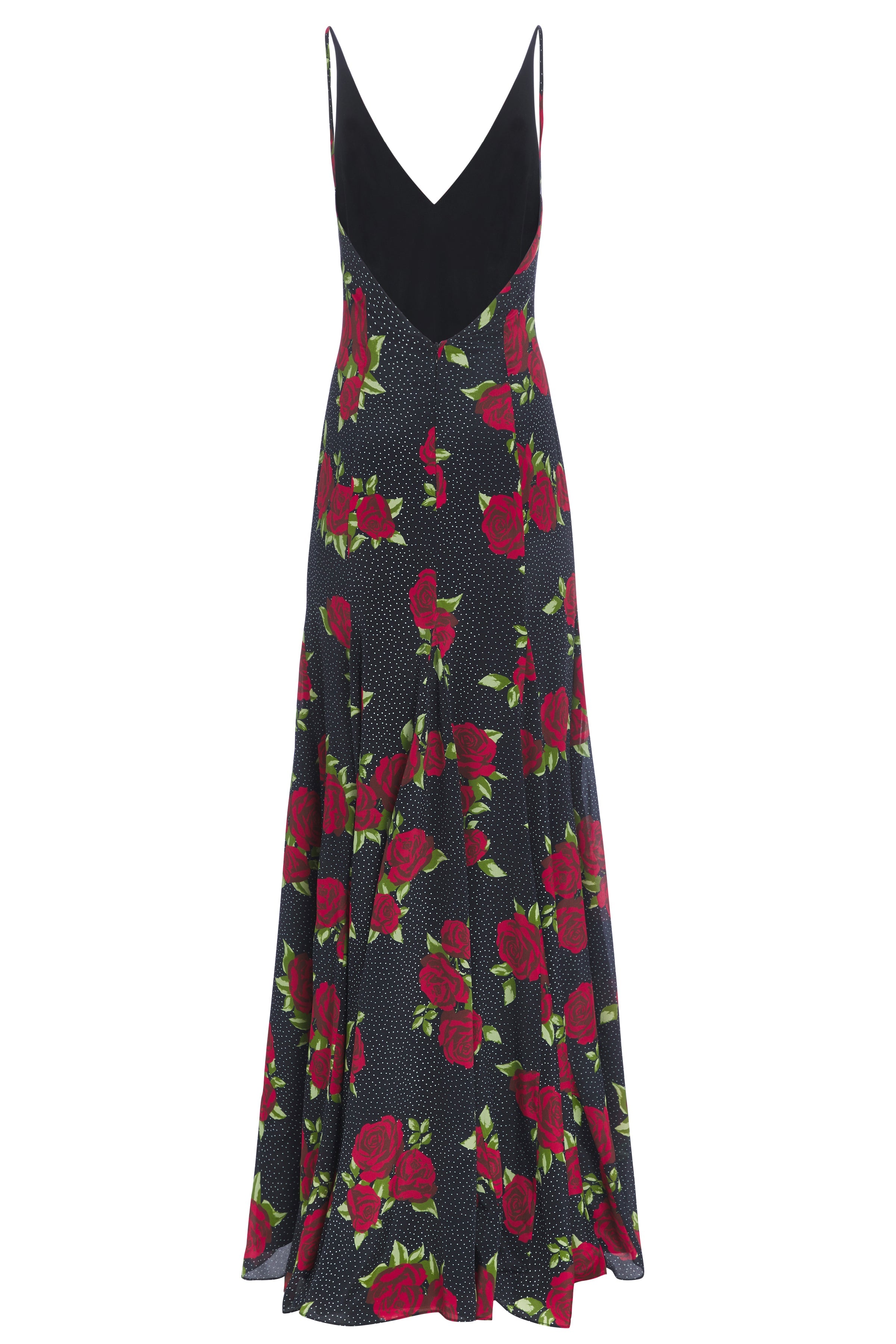 FINAL SALE: Marilyn Rose Dot Print Backless Gown