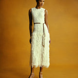 Leonie Vanilla Cream Drop Waist Midi Dress