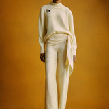 Lavande Vanilla Cream Draped Scarf Pant