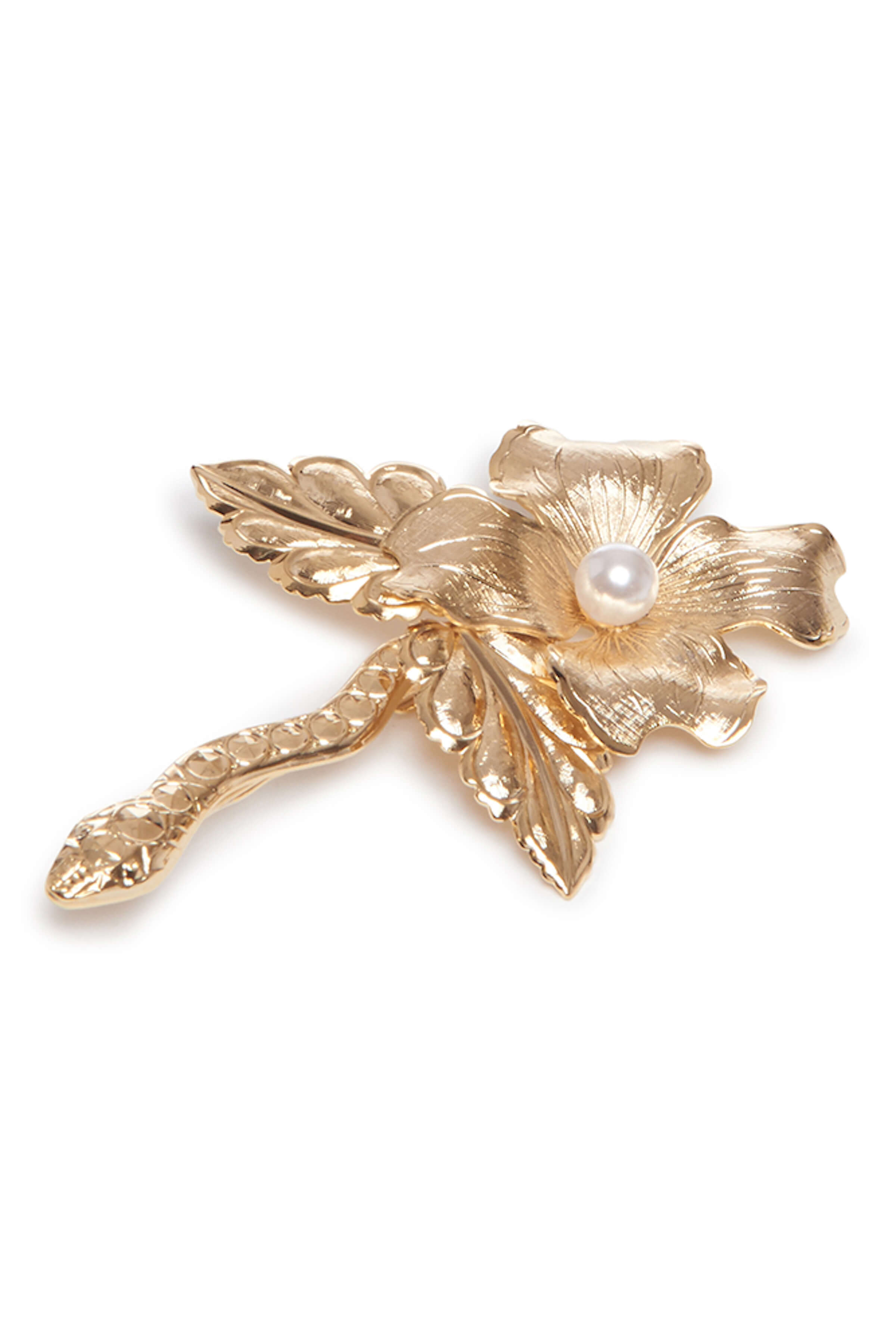 FINAL SALE: Noémie Gold Pearl Detail Floral Snake Hair Pin