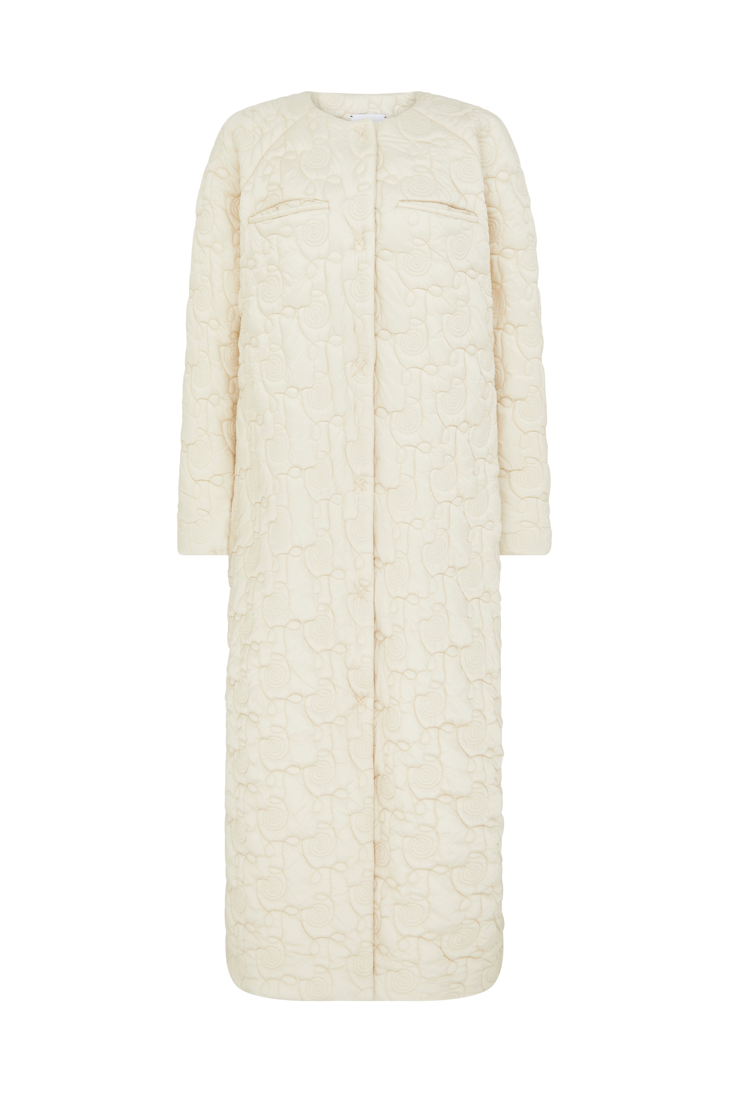 Briallen Ivory Quilted Coat