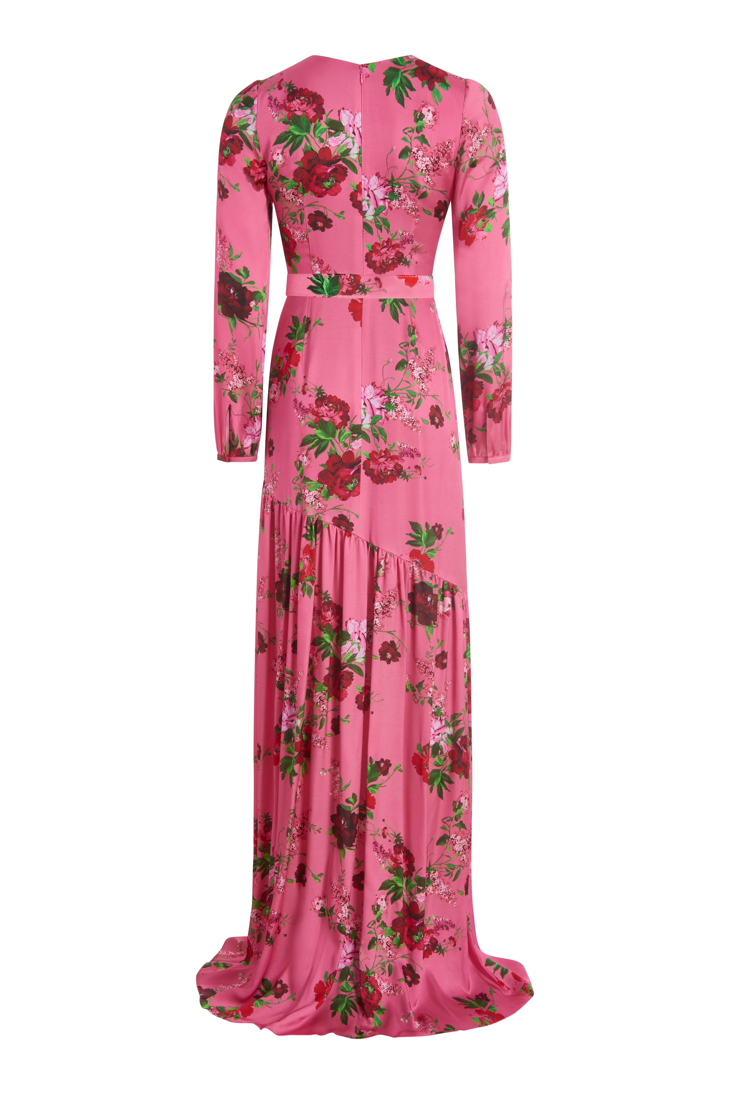 Calypso Pink Floral Tiered Gown