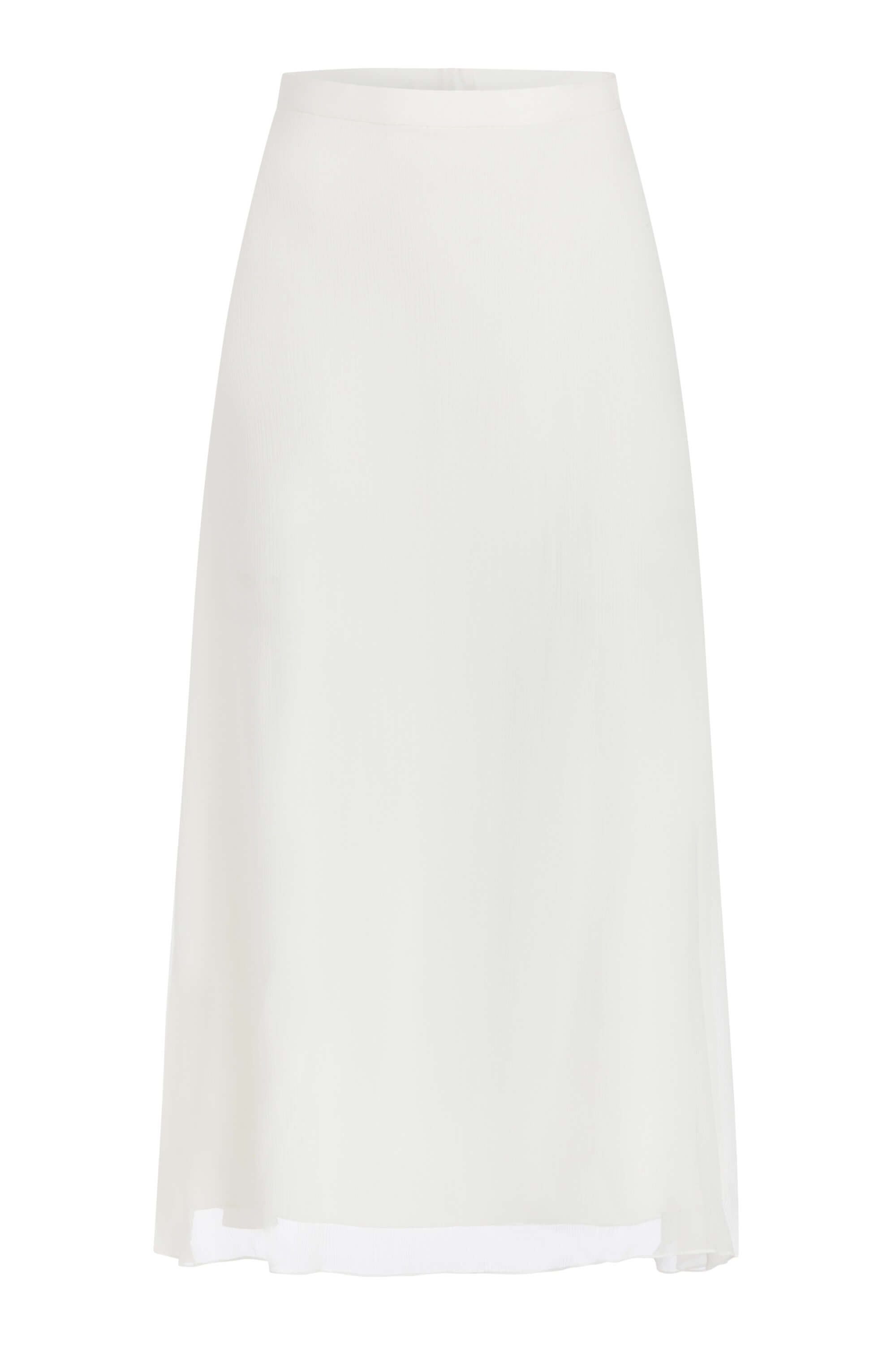 Pia Off White Crinkle Chiffon A Line Skirt