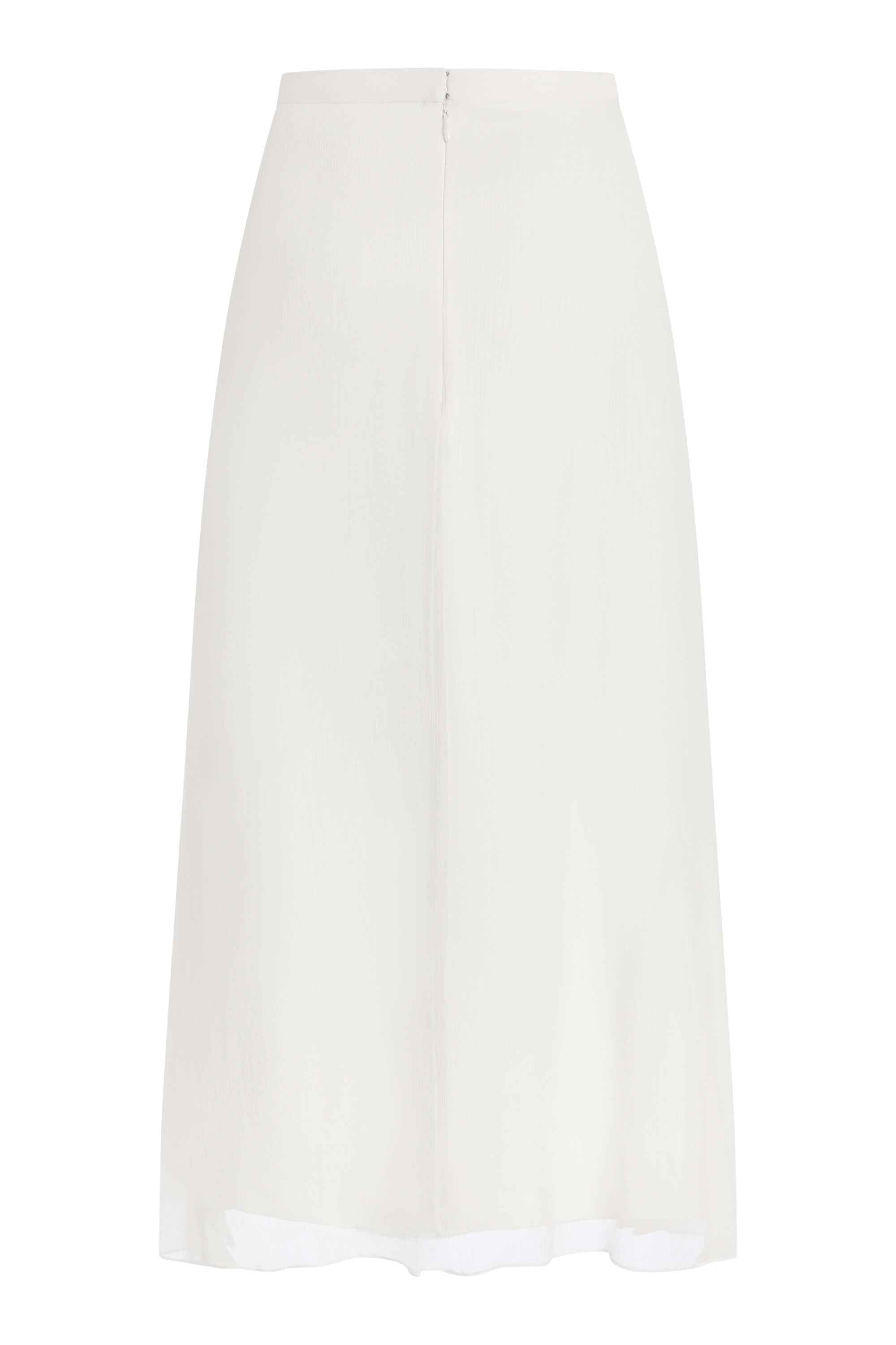 Pia Off White Crinkle Chiffon A Line Skirt