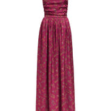 Anastasia Floral Ruched Halter Gown