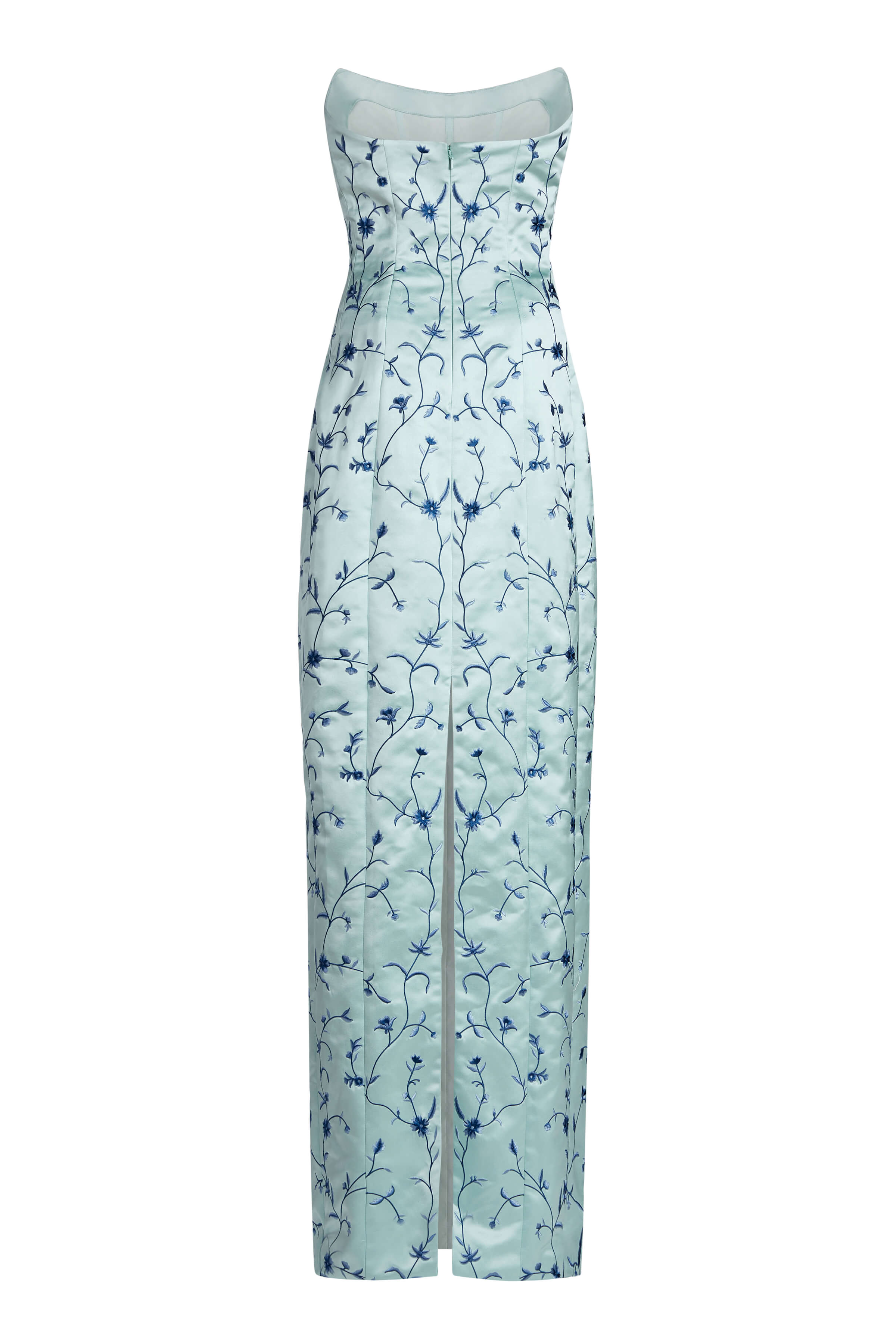 Odessa Embroidered Silk Column Gown